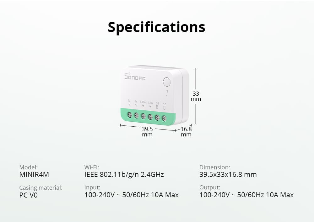 Sonoff Mini Extreme Wifi Smart Switch Matter